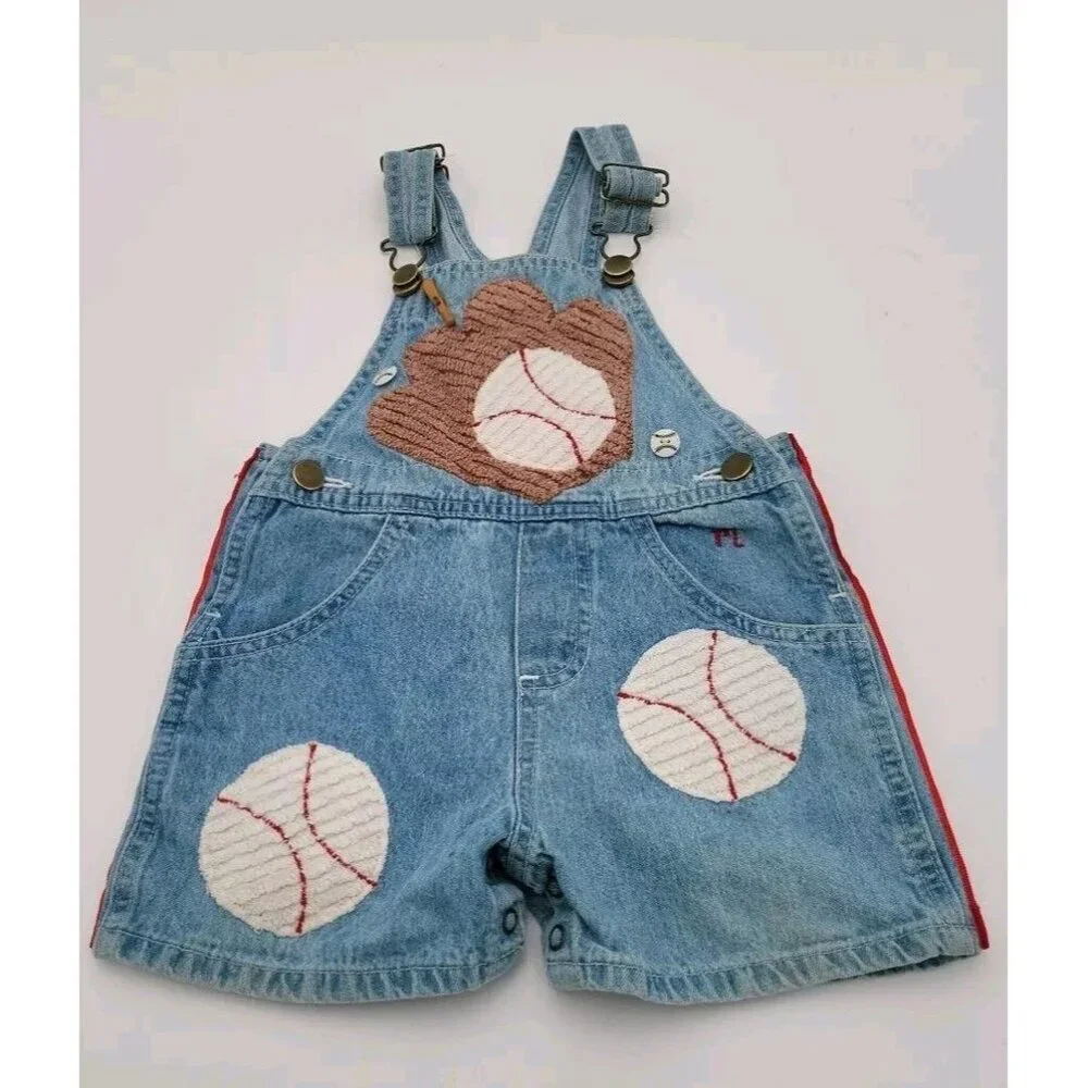 VTG Marsha Denim Custom Overalls Baseball‎ 18 M Embroidered MARSHA USA Vintage